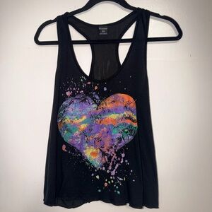 Stranded Women's Racerback Tank Top - Multicolor Graffiti Splatter Heart XS-G
